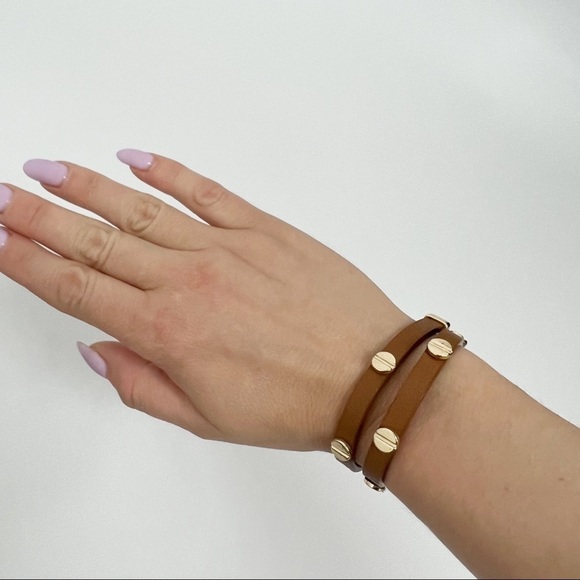 French Connection Leather double Wrap Bracelet NWT - Picture 4 of 7